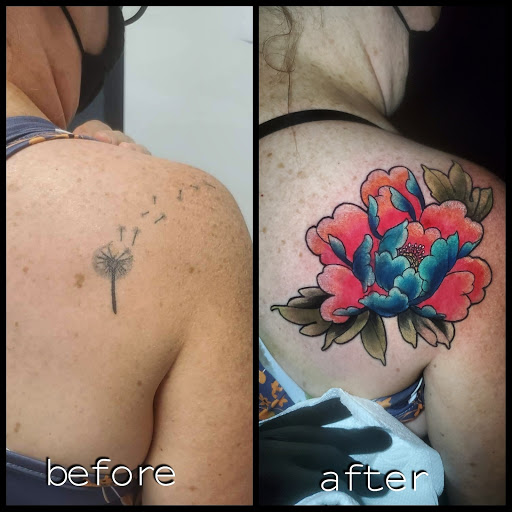 Explore cover up tattoos ideas forearm, creative tattoo ideas in Buford, available at Inked Arts Tattoo Studio