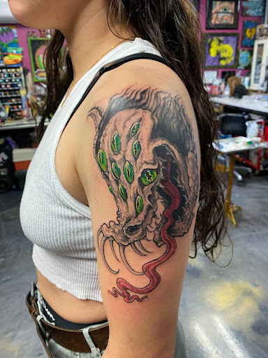 Explore leg cover up tattoo ideas, creative tattoo ideas in El Cajon, available at Tattoo Factory