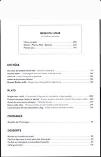 Menu du Bistrot des Girondins à Mérignac