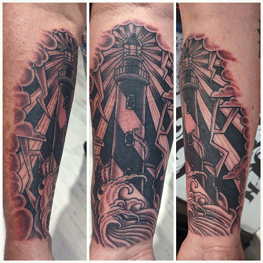 Explore wilderness tattoo ideas, creative tattoo ideas in Vincennes, available at Silver Owl Tattoo
