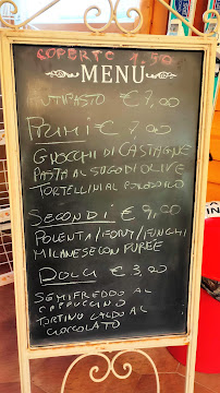 Menu / carte de La Tana dell'Orso à Roburent