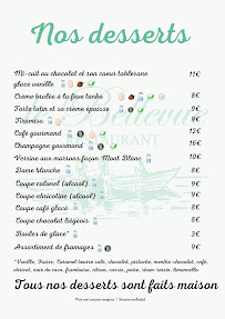 Restaurant Restaurant Le Bellevue à Excenevex (le menu)