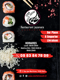 Carte du Star belle Sushi à Paris