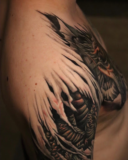 Explore drug tattoo ideas, creative tattoo ideas in Montgomery, available at Flying Eye Tattoo Studio