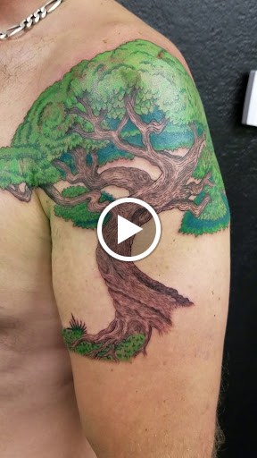 Explore rock climbing tattoo ideas, creative tattoo ideas in Hilo, available at Pacific Island Ink