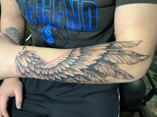 Explore male leg tattoo ideas, creative tattoo ideas in Aberdeen, available at Branded Tattoo and Piercing