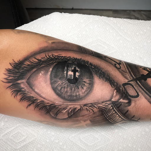 Explore fishing pole tattoo ideas, creative tattoo ideas in Milford, available at Inkhouse 203