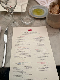 Restaurant gastronomique Le Patio Opéra à Paris (le menu)