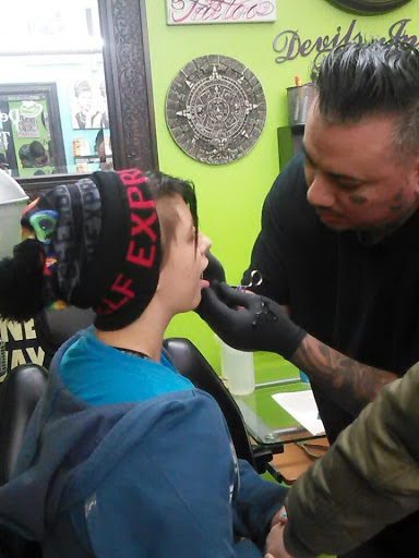 Explore black and grey sleeve tattoo ideas, creative tattoo ideas in Payette, available at Beautiful Affliction (formally Devils Ink Tattoo)