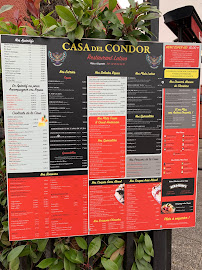 Menu / carte de Casa Del Condor à Bagneux