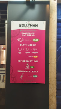 Bollynan streetfood indienne - Montorgueil à Paris menu