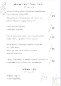 Carte du Ginosa Restaurant à Bracciano