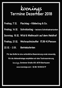 koenings (ehem. Zur Pfeffermühle) à Oberhausen menu