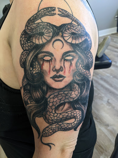 Explore tattoo background shading ideas, creative tattoo ideas in East Rochester, available at Spice City Tattoo