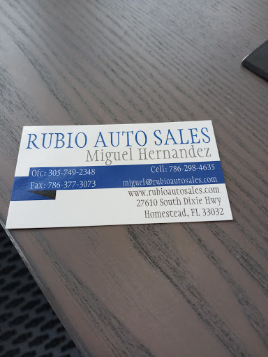 Car Dealer «Rubio Auto Sales Corp», reviews and photos, 27610 S Dixie Hwy, Homestead, FL 33032, USA