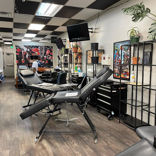 Explore vintage halloween tattoo ideas, creative tattoo ideas in Denver, available at Dreamscape Piercing and Tattoo LLC