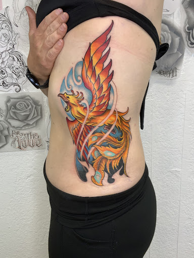 Explore medusa thigh tattoo ideas, creative tattoo ideas in El Paso, available at Mind Over Needle Tattoo Studio