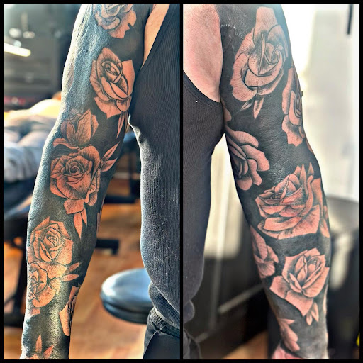 Explore stencil tattoo ideas, creative tattoo ideas in Belgrade, available at The Loyal Sparrow Tattoo and Piercing