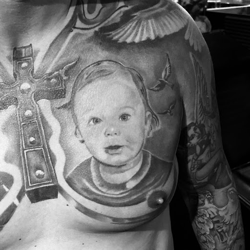 Explore cross with names tattoo ideas, creative tattoo ideas in Miami Beach, available at Empire Ink, South Beach