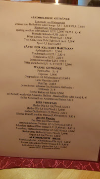 Carte du Landgasthaus Rhönblume à Bischofsheim in der Rhön