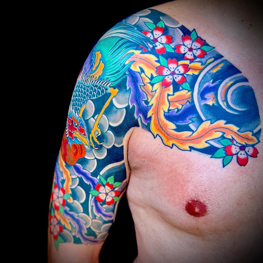 Explore tattoo ideas for bicep, creative tattoo ideas in Virginia Beach, available at Salt Water Tattoo