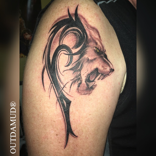 Explore bear sleeve tattoo ideas, creative tattoo ideas in Savannah, available at Tatlyfe Studios