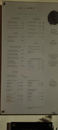Menu du Gasthaus zur Linde - Trautweins Linde GmbH à Stuttgart