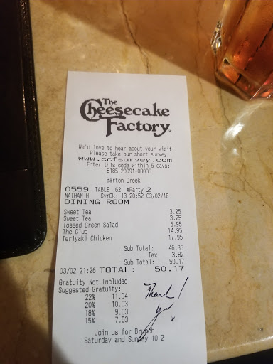 Restaurant «The Cheesecake Factory», reviews and photos, 2901 S Capital of Texas Hwy, Austin, TX 78746, USA