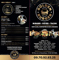 Menu / carte de Golden Burger à Seyssel