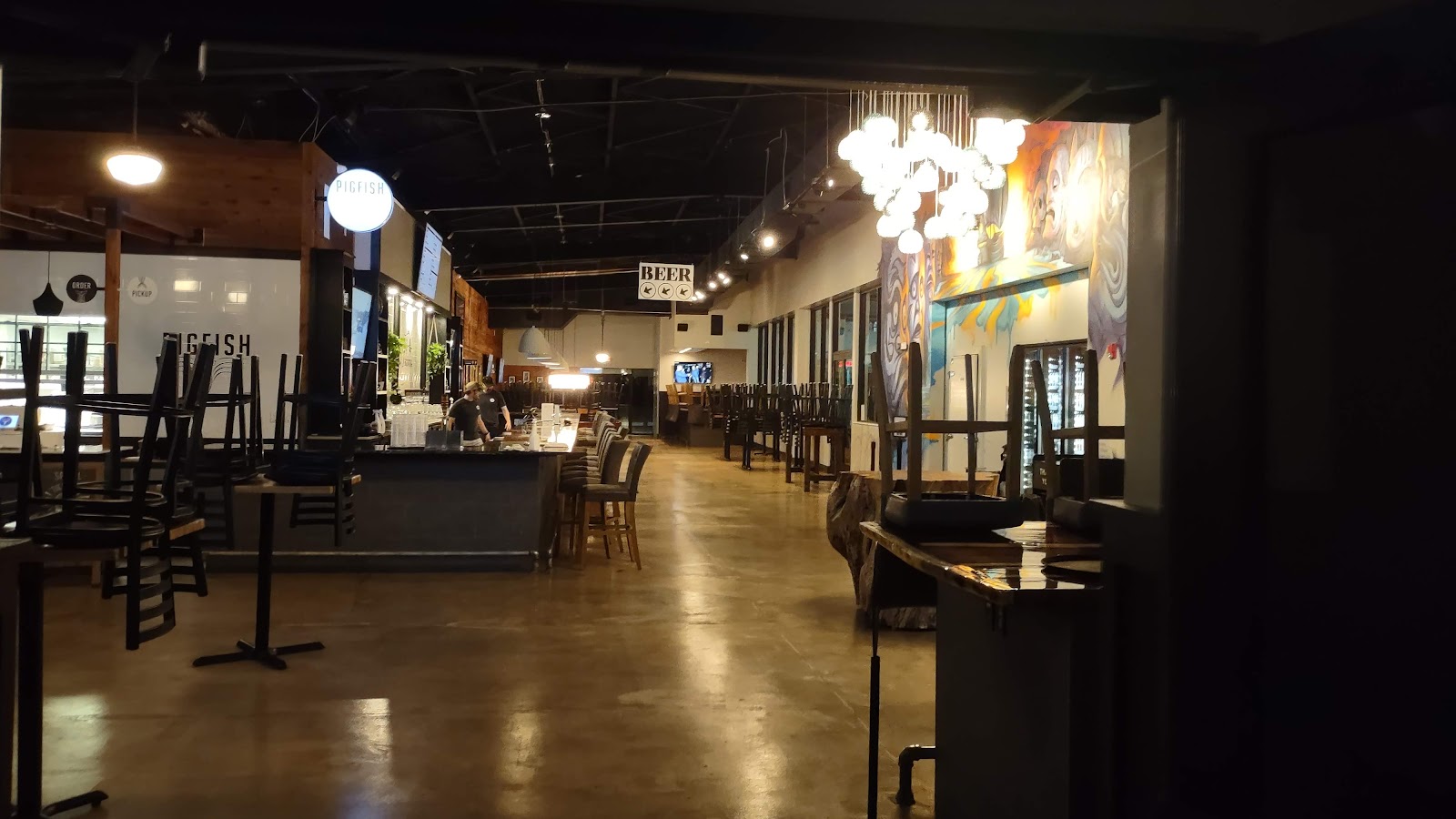 A row of beer taps