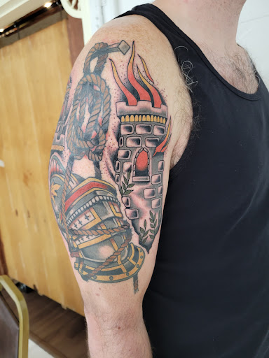 Explore small bee tattoo ideas, creative tattoo ideas in Lompoc, available at Fortified Tattoo Co.