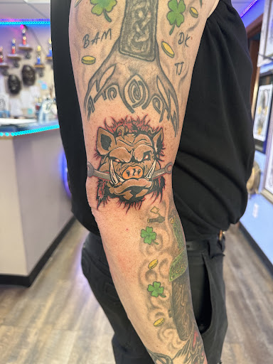 Explore lineman tattoo ideas, creative tattoo ideas in Forest Lake, available at Electric Blue Tattoo Co.