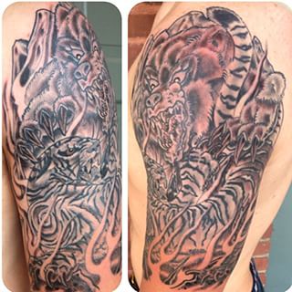 Explore circus tattoo ideas, creative tattoo ideas in Pittsburgh, available at Three Rivers Tattoo