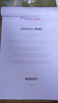 PITANGA à Paris menu