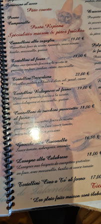 Restaurant italien Ristorante Ciao a Te à Grenoble (le menu)