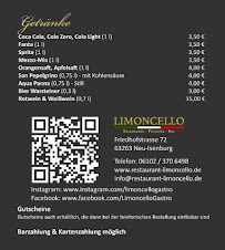 Ristorante Pizzeria Bar Limoncello à Neu-Isenburg carte
