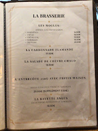 Restaurant Le Bistrot du Vingt à Boulogne-sur-Mer (le menu)