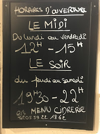 Menu du Restaurant Saint-Georges à Anglet