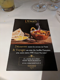 Restaurant Diwali à Rueil-Malmaison carte