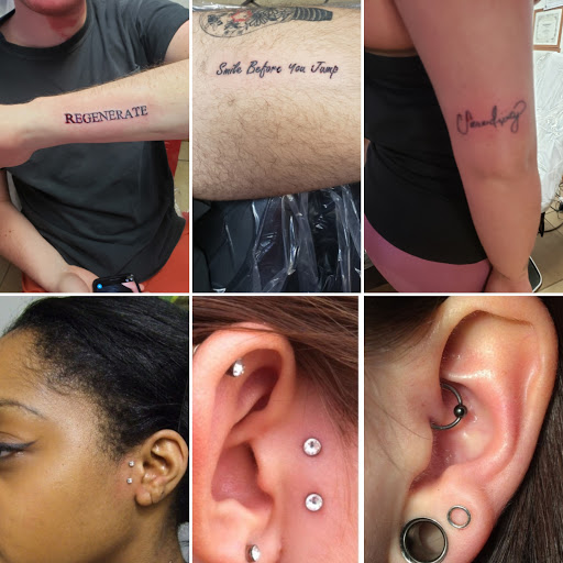 Explore family word tattoo ideas, creative tattoo ideas in Elko, available at Custom Tattoos and Body Piercing Studio
