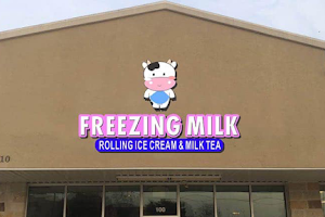 Freezing Milk rolling ice cream boba Tea Waffle image