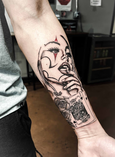 Explore tribal cross tattoo ideas, creative tattoo ideas in Mandan, available at ten32ink - tattoos