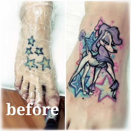 Explore clock sleeve tattoo ideas, creative tattoo ideas in Benton, available at Spectrum Tattoo