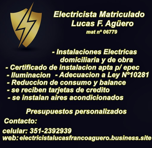 Electricista Matriculado Lucas Aguero
