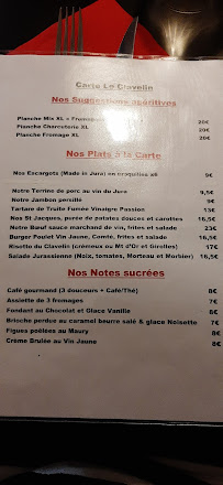 Le Clavelin la Grande Brasserie Moderne à Dole menu