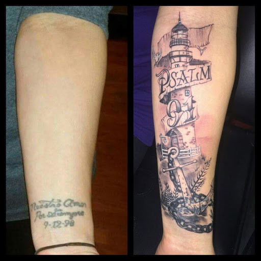 Explore name neck tattoo ideas, creative tattoo ideas in Savannah, available at Tatlyfe Studios