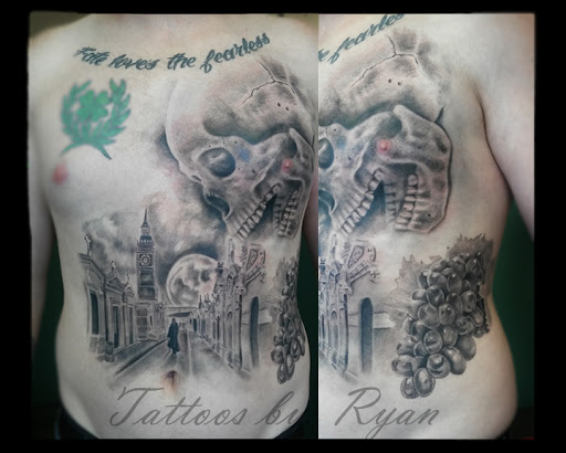 Explore neck tattoo cover up ideas, creative tattoo ideas in Renton, available at Handsome Devil Ink