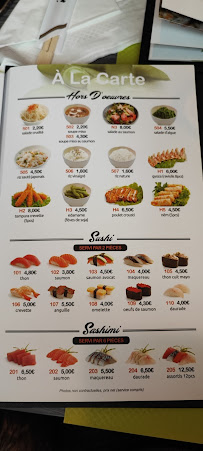 Yun Sushi à Vincennes menu