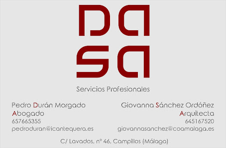 DASA SERVICIOS PROFESIONALES. ABOGADO-ARQUITECTA C. Lavados, 46, 29320 Campillos, Málaga, España