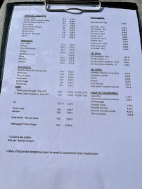 Menu du Le Chantemerle à Radonvilliers